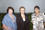 María Antonia Dosal, coordinadora de la Olimpiada Nacional de Química, Patricia Talamás Rohana, secretaria de la Academia Mexicana de Ciencias y Edith Haydeé Cardenas Uribe, delegada de la XIX Olimpiada Nacional de Química en el Estado de Veracruz, momentos antes de la ceremonia de inauguración.