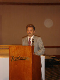 Juan Pedro Laclette, presidente de la Academia Mexicana de Ciencias (AMC), al inaugurar la I Olimpiada Iberoamericana de Biologí­a (OIAB). 