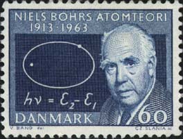 Niels Bohr en un sello postal de Dinamarca