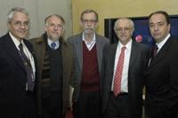 El Dr. Eusebio Juaristi, el Dr. Arturo Menchaca, el Dr. Francisco Bolívar Zapata, el Dr. Mario Molina y el Dr. Jorge Manuel Vázquez Ramos.