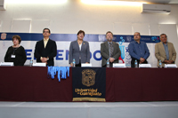 La clausura de la XXV Olimpiada Nacional de Química, celebrada en Guanajuato, Guanajuato, la presidieron Antonia Dosal, coordinadora nacional; Martín Picón, director de la DCNyE Campus Guanajuato; Martha Gallada, directora del Colegio del Nivel Medio Superior; Mauricio Castro, coordinador nacional; Leonardo Álvarez, exolímpico, participante de la primera ONQ; y Víctor Manuel Mejía, delegado anfitrión.