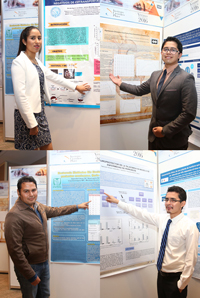 Alumnos de nivel universitario participantes en el XXVI Verano de la Investigación Científica expusieron sus trabajos de investigación durante la convivencia que organizó Pfizer, uno de los patrocinadores del programa de la AMC.