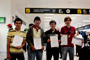 La delegación regresó el pasado fin de semana procedente de la ciudad de Colonia, Alemania. De izquierda a derecha Marcos Aguilar Ortiz, Arihel Hernández Muñoz, Benjamín Naranjo Álvarez y Andrés Fernández Macías.