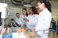 La química bacterióloga junto con su equipo de colaboradoras en la UACH.
