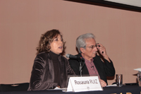 La doctora Rosaura Ruiz, directora de la Facultad de Ciencias de la UNAM, en la presentación del doctor Albert Fert.