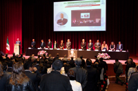 José Narro, secretario de Salud, presidió la ceremonia de inauguración de las actividades organizadas por el XXV Aniversario de la Comisión Nacional de Bioética, con él estuvieron Gilberto Pérez Rodríguez, Evandro Agazzi, Guillermo Funes Rodríguez, Paulina Rivero Weber, Gerry Eijkemans, Enrique Cabrero, Manuel Ruiz de Chávez, Jaime Valls Esponda, Francisco Salvador López, Juliana González Valenzuela, Guillermo Soberón, María Elena Medina y Jorge Guerrero Aguirre.