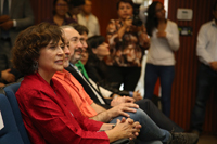 La doctora Rosaura Ruiz, expresidenta de la Academia Mexicana de Ciencias y una de las proponentes para el ingreso del doctor Pierre Legendre a la AMC, en el auditorio Agustín Ayala Castañares del ICML de la UNAM.