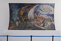 El mural “Claridad científica frente a los dogmas y fanatismos” también conocido como “El oscurantismo frente a la claridad de la ciencia”, del pintor chileno Osvaldo Barra Cunningham, fue donado a la Academia Mexicana de Ciencias por la familia del científico Mauricio Russek Berman.