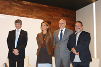 Presentación del libro Derecho a los Cielos Oscuros, En la imagen: William Lee, Nuria Sanz, Enrique Cabrero y José Franco, en el auditorio 