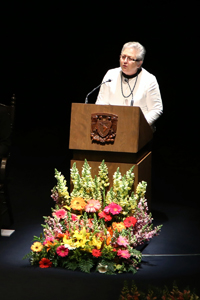 Doctora Patricia Dávila Aranda, directora de la Facultad de Estudios Superiores Iztacala, quien habló en nombre de la Universidad Nacional Autónoma de México.