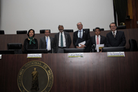 Teresita Corona, vicepresidenta de la ANMM; Armando Mansilla, presidente de la ANMM;  José Luis Morán, presidente de la AMC; Fabio Salamanca, secretario general de la ANMM; Gabriel Manjarrez, secretario adjunto de la ANMM; y Jaime Parada, presidente de la AIM.