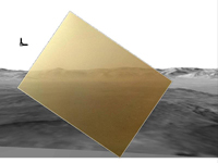 Primera imagen a color enviada por la misión Curiosity. La vista se dirige hacia el norte y muestra una cresta del cráter Gale.