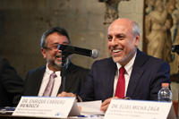 Enrique Cabrero, director del Consejo Nacional de Ciencia y Tecnología y José Franco, coordinador del Foro Consultivo Científico y Tecnológico para el periodo 2016-2018.