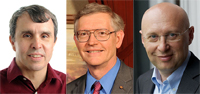 Los estadounidenses Eric Betzig y William E. Moerner y el alemán-rumano Stefan W. Hell, reconocidos con el Premio Nobel de Química 2014.
