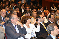 Universitarios reunidos en el auditorio Alfonso Caso de Ciudad Universitaria, en la inauguración del evento titulado México 2018: los desafíos de la nación. Las plataformas electorales discutidas por los universitarios.