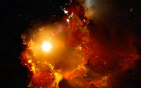 Imagen artística de una nube molecular oscura donde se gestan las estrellas.