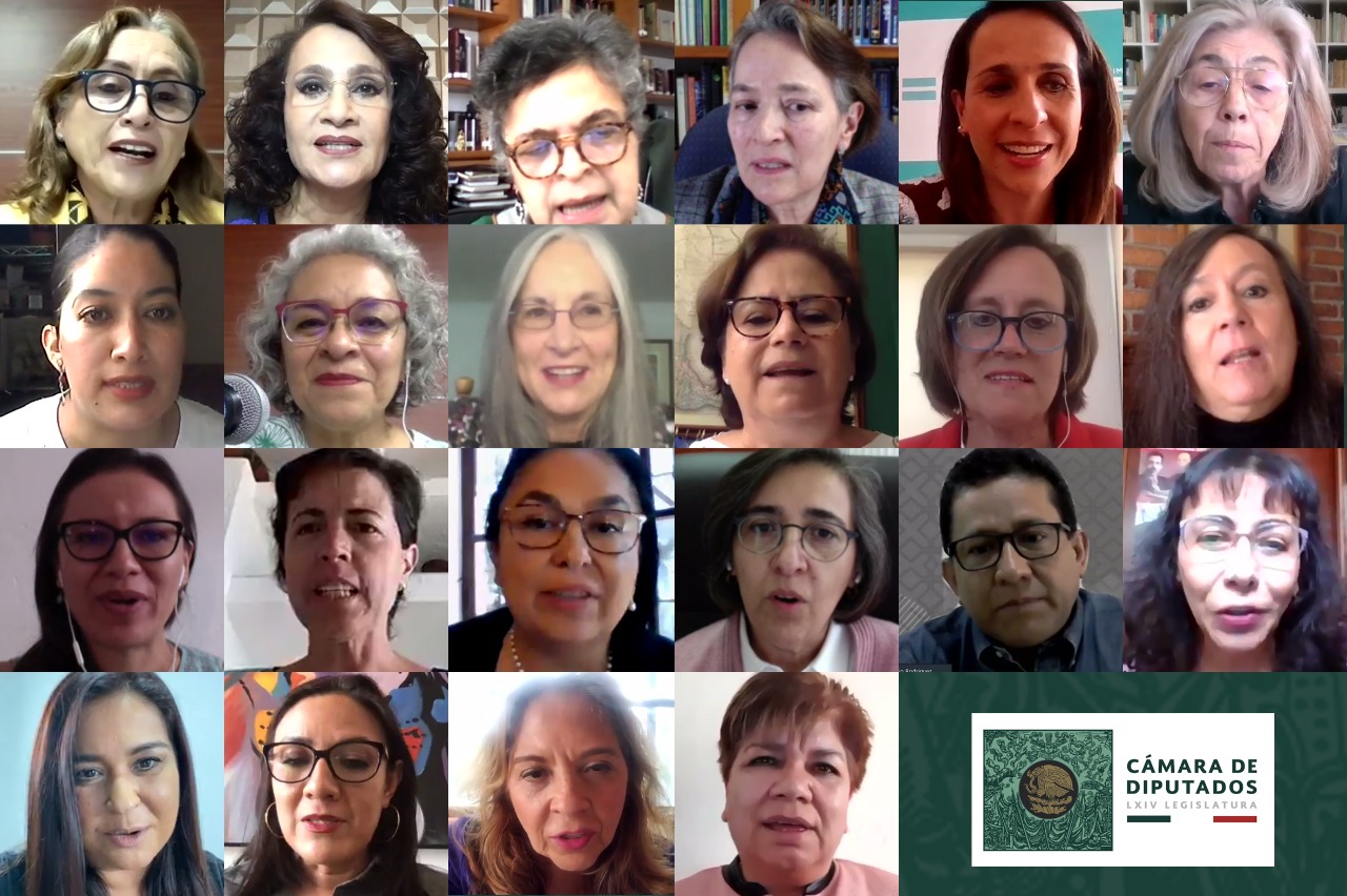 Participantes del conversatorio “Mujeres Científicas en México” realizado de manera virtual. Imagen: Cortesía de la de la LXIV Legislatura de la Cámara de Diputados.