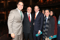 Bernardino Antelo, Enrique Cabrero, Enrique Fernández Fassnacht y Jaime Urrutia Fucugauchi al concluir  la ceremonia oficial por el 45º aniversario del Conacyt.