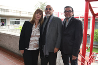 Roxana Einsenmann, directora general de MUNIC; Gerardo Ojeda Castañeda, de la Asociación Española de Cine Científico ASECIC México, y Alejandro Alonso, director asociado de MUNIC.
