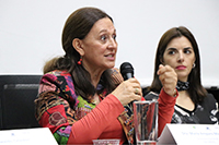 María Amparo Martínez Arroyo, directora general del Instituto Nacional de Ecología y Cambio Climático (izq) y Paloma Merodio, presidenta del Comité Ejecutivo del Subsistema Nacional de Información Geográfica, Medio Ambiente, Ordenamiento Territorial y Urbano del INEGI.