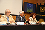 Jesús Antonio del Río, director del Instituto de Energías Renovables; José Luis Morán López, presidente de la Academia Mexicana de Ciencias y Julia Tagüeña Parga, coordinadora del Foro Consultivo, Científico y Tecnológico durante el XXII Seminario de economía, ciencia y tecnología: Desafíos y perspectivas para el sexenio 2018-202.