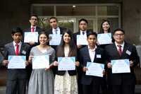 Ganadores de primer, segundo y tercer lugares del Premio Nacional Juvenil del Agua 2017 en la Embajada de Suecia en México.