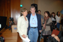 La presidenta de la AMC, Rosaura Ruiz, dio la bienvenida al Nobel Aaron Ciechanover. Observa Marcia Hiriart, directora del Instituto de Fisiología Celular de la UNAM.