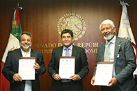 Firman convenio de colaboración el Foro Consultivo, Científico y Tecnológico, el Instituto Belisario Domínguez del Senado de la República y la Academia Mexicana de Ciencias.
