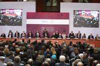 El presidente Enrique Peña Nieto encabezó hoy en Palacio Nacional la entrega del Premio Nacional de Ciencias y Artes 2015.