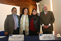 De izquierda a derecha: los titulares saliente y entrante del FCCyT, José Franco y Julia Tagüeña; Elena Álvarez-Buylla, directora general del Conacyt, y Enrique Graue, rector de la UNAM, en el acto de toma de protesta de la nueva coordinadora general del Foro Consultivo Científico y Tecnológico.