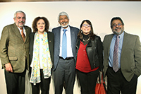 El presidente de la Academia Mexicana de Ciencias, José Luis Morán, (centro) asistió a la toma de protesta de la nueva coordinadora general del Foro Consultivo Científico y Tecnológico, Julia Tagüeña Parga (izquierda), acto en el que el coordinador general saliente, José Franco (derecha), ofreció su último informe de actividades. Integraron el presídium la directora general del Conacyt, Elena Álvarez-Buylla y el rector de la UNAM, Enrique Graue.