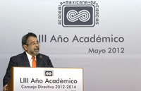 El Dr. José Franco, al asumir la presidencia de la Academia Mexicana de Ciencias para el periodo 2012-2014.