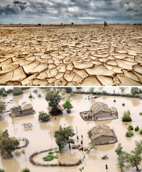 El cambio climático aumenta el riesgo de más extremosos y frecuentes eventos climáticos como sequías, lluvias torrenciales y tormentas.