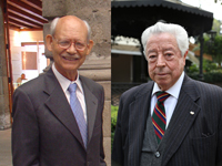 Los doctores Alfonso Romo de Vivar y José Luis Mateos Gómez, miembros de la Academia Mexicana de Ciencias.