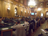 Imagen del Gran Salón de Sesiones de la Academia de Ciencias de Francia donde se llevó a cabo el 'Coloquio franco-mexicano sobre temas matemáticos y astronómicos', el pasado 2 de junio, en París.