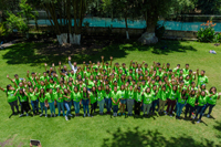 El grupo de estudiantes participantes en la etapa nacional de la 11ª Olimpiada Mexicana de Historia, en Huasca de Ocampo, Hidalgo.