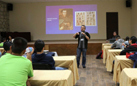Iván Escamilla González, del Instituto de Investigaciones Históricas de la UNAM, dio una conferencia sobre el franciscano Fray Pedro de Gante, en el marco de la Olimpiada Mexicana de Historia 2017.