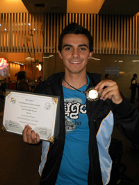 José de Jesús Naveja Romero, ganador de medalla de plata de la XXII Olimpiada Internacional de Biología realizada en Taipei, Taiwán.
