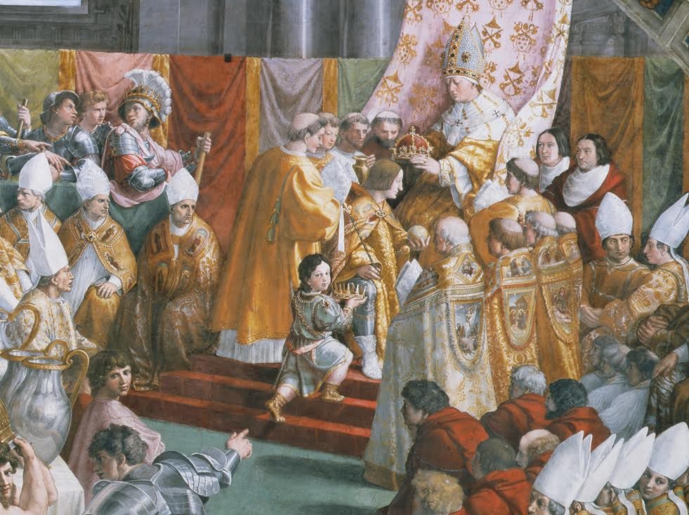 El surgimiento de los feudum o feudos, se dio a partir de la coronación de Carlomagno como Imperator Romanorum y rey de los francos, en Roma, el 25 de diciembre del año 800,  por el papa León III.