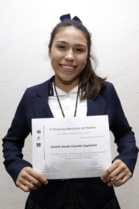 Janeth Canché Capitaine, de Yucatán se ubicó entre los cinco ganadores de la etapa nacional de la OMH, que este año se realizó en en el municipio de Huasca de Ocampo, Hidalgo.
