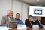 Los doctores José Luis Morán, vicepresidente de la Academia Mexicana de Ciencias, José Franco, coordinador general del FCCyT; William Lee, coordinador de la Investigación Científica de la UNAM; y Arturo Menchaca coordinador general del CCC, en conferencia de prensa realizada en la sede del FCCyT.