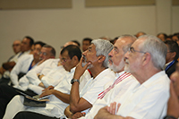 Al centro, los presidentes de la Academia Mexicana de Ciencias y de la Academia de Ingeniería de México.