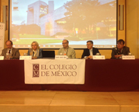 Agustín Escobar Latapí, director general del CIESAS; Eva Hager, embajadora de Austria en México; Claudio Lomnitz Adler, profesor de la Universidad de Columbia; Gustavo Vega Cánovas, secretario general del Colmex; y Ariel Rodríguez Kuri, director del Centro de Estudios Históricos-Colmex, inauguraron la Cátedra internacional Friedrich Katz. Nuevas Miradas.