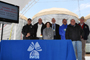 Carlos Arámburo de la Hoz, Jordan Goodman, France Córdova, Enrique Cabrero, Alberto Carramiñana, José Alfonso Esparza y David Gutiérrez, en la inauguración del Observatorio de Rayos Gamma, HAWC, en el volcán Sierra Negra en el Parque Nacional del Pico de Orizaba.