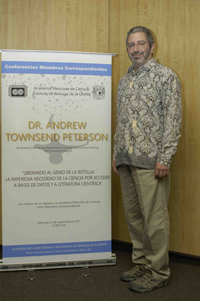 El Dr. Andrew-Townsend Peterson, ingresa como miembro correspondiente de la Academia Mexicana de Ciencias (AMC).