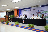 La inauguración de la XXVII Olimpiada Nacional de Biología estuvo encabezada por el presidente de la Academia Mexicana de Ciencias, José Luis Morán, y autoridades del medio educativo y científico del estado de Quintana Roo, así como de la ciudad de Chetumal.
