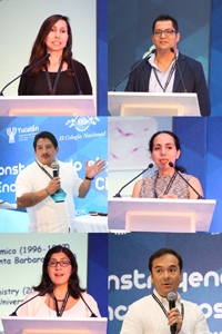 Jóvenes investigadores que participan en la reunión Construyendo el futuro - Encuentros de Ciencia de la AMC, dan a conocer los avances de sus investigaciones en el segundo día de actividades del evento que se lleva a cabo en Mérida, Yucatán.