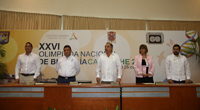 La inauguración de la XXVI Olimpiada Nacional de Biología con sede en San Francisco de Campeche, Campeche estuvo a cargo de Rafael Alcalá, delegado de la SEP; Ricardo Medina, en representación del gobernador de Campeche; Gerardo Montero, rector de la Universidad Autónoma de Campeche; María Cristina Revilla, coordinadora nacional de la ONB, y Fernando Medina, secretario general de la UACAM.