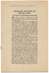 Imagen del artículo publicado en la revista Nature el 25 de abril de 1953.