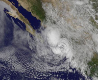 La tormenta tropical Manuel en imagen de satélite captada el 17 de septiembre.